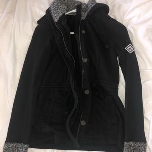 black holister winter coat